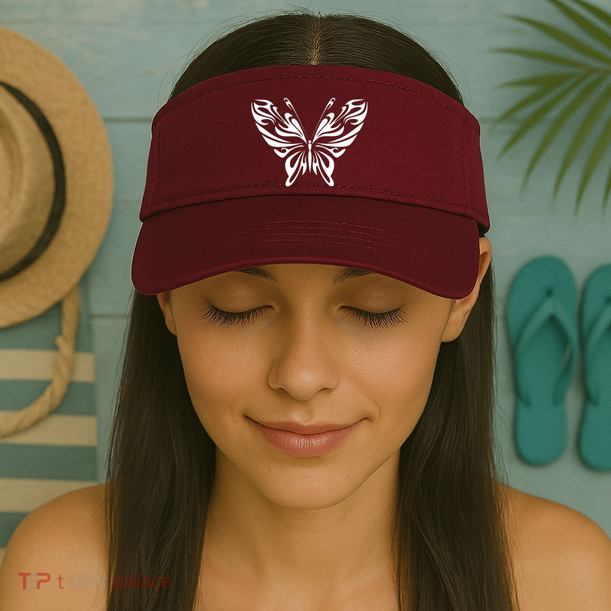 Grunge Butterfly Pattern Visor