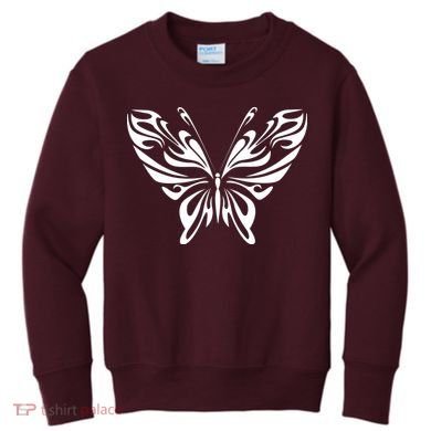 Grunge Butterfly Pattern Kids Sweatshirt
