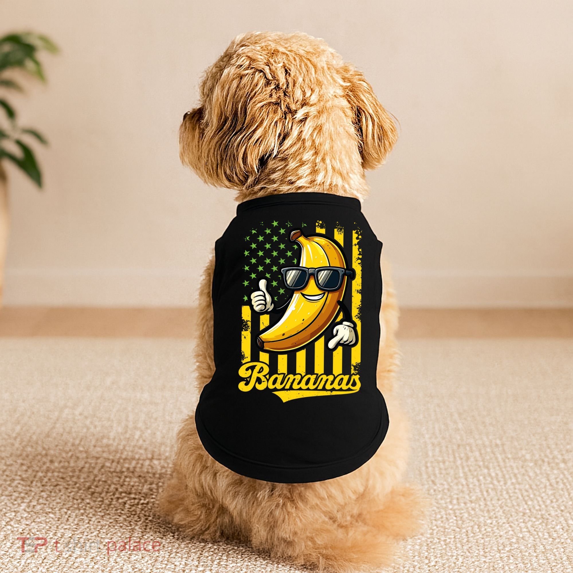 Graphic Bananas Proud Name Retro American Flag Bananas Lover Doggie Tank