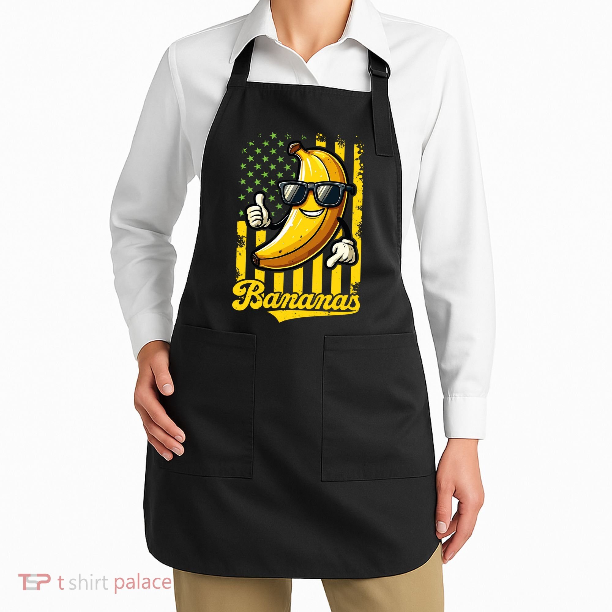 Graphic Bananas Proud Name Retro American Flag Bananas Lover Apron