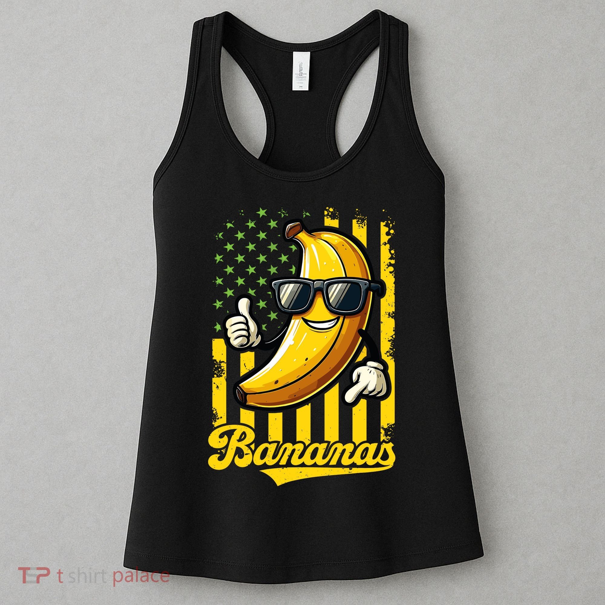 Graphic Bananas Proud Name Retro American Flag Bananas Lover Women's Tank Top