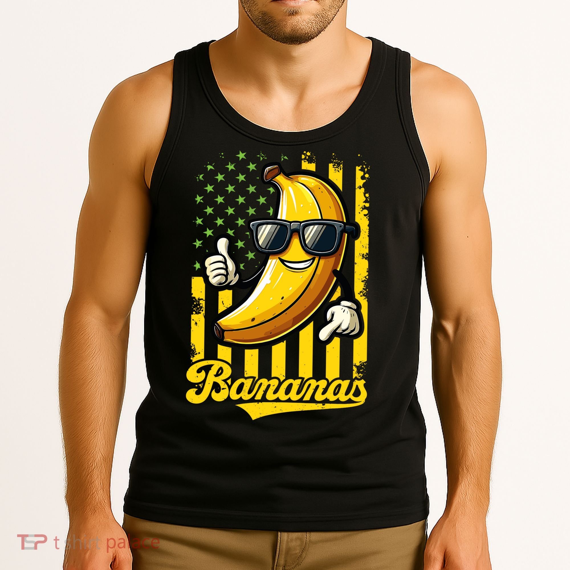 Graphic Bananas Proud Name Retro American Flag Bananas Lover Tank Top