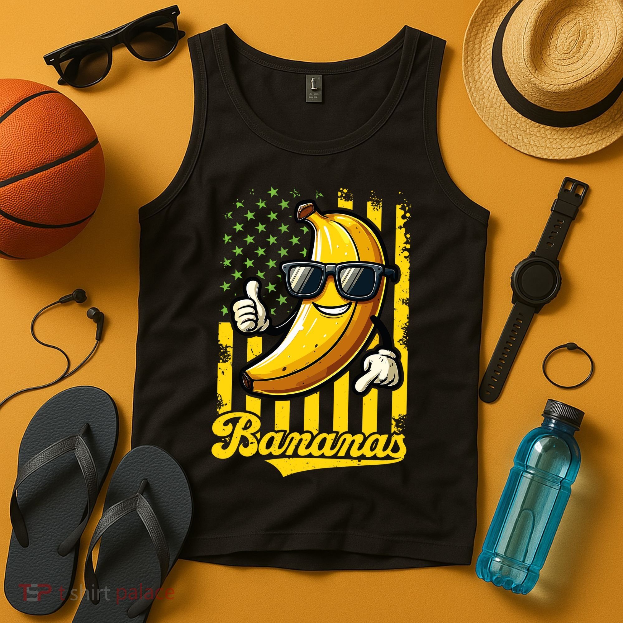 Graphic Bananas Proud Name Retro American Flag Bananas Lover Tank Top