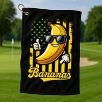 Graphic Bananas Proud Name Retro American Flag Bananas Lover Golf Towel thumb 1