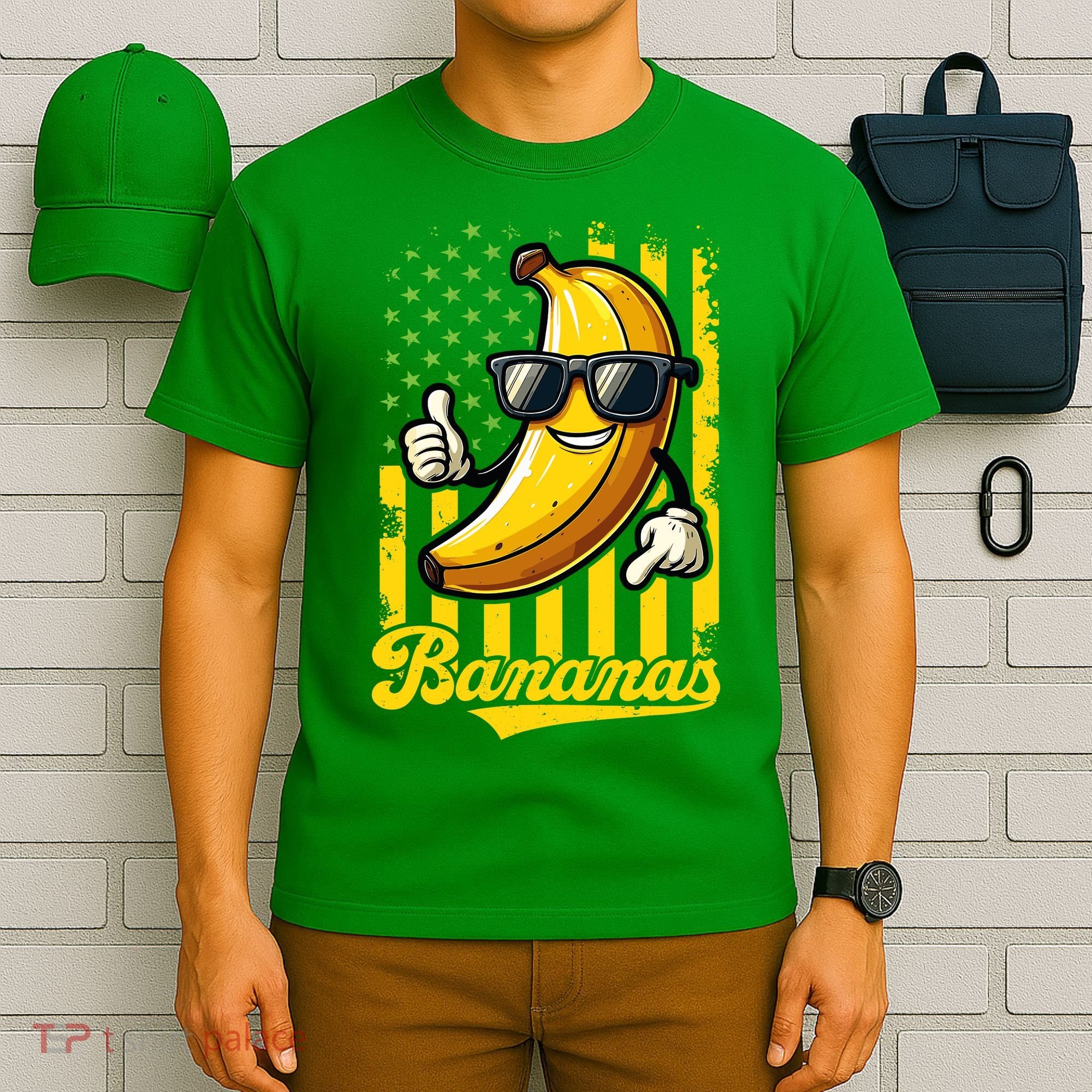 Graphic Bananas Proud Name Retro American Flag Bananas Lover T-Shirt