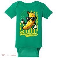 Graphic Bananas Proud Name Retro American Flag Bananas Lover Baby Bodysuit thumb 0