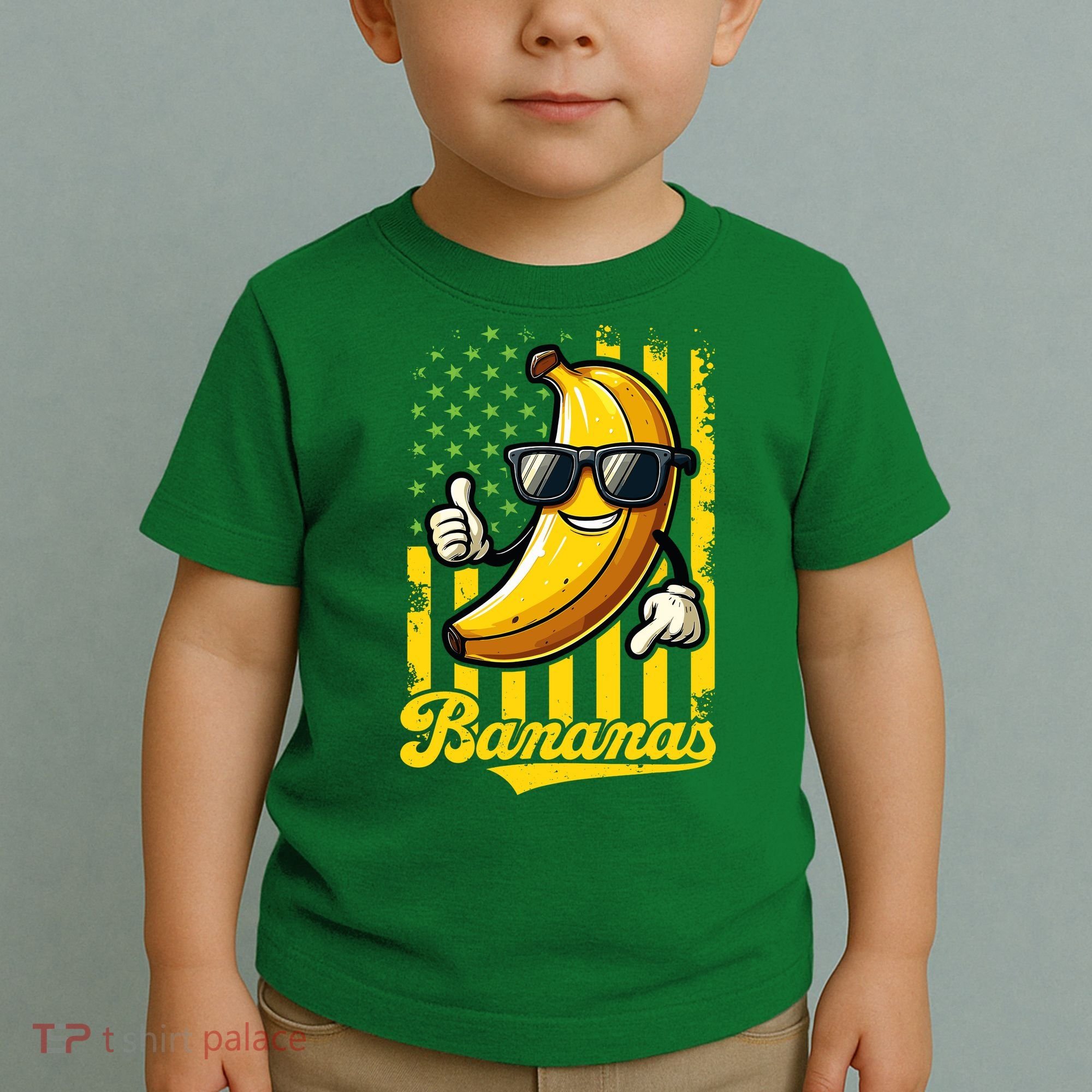 Graphic Bananas Proud Name Retro American Flag Bananas Lover Toddler T-Shirt