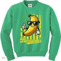 Graphic Bananas Proud Name Retro American Flag Bananas Lover Kids Sweatshirt thumb 0