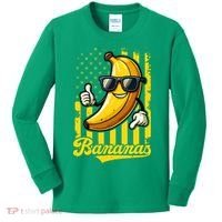 Graphic Bananas Proud Name Retro American Flag Bananas Lover Kids Long Sleeve Shirt thumb 0