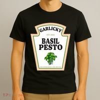 Garlicky Basil Pesto Condiment Costume Party Matching T-Shirt thumb 3