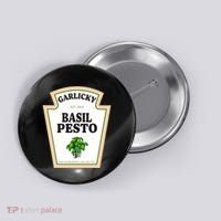 Garlicky Basil Pesto Condiment Costume Party Matching Button thumb 0