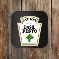 Garlicky Basil Pesto Condiment Costume Party Matching Coaster thumb 0