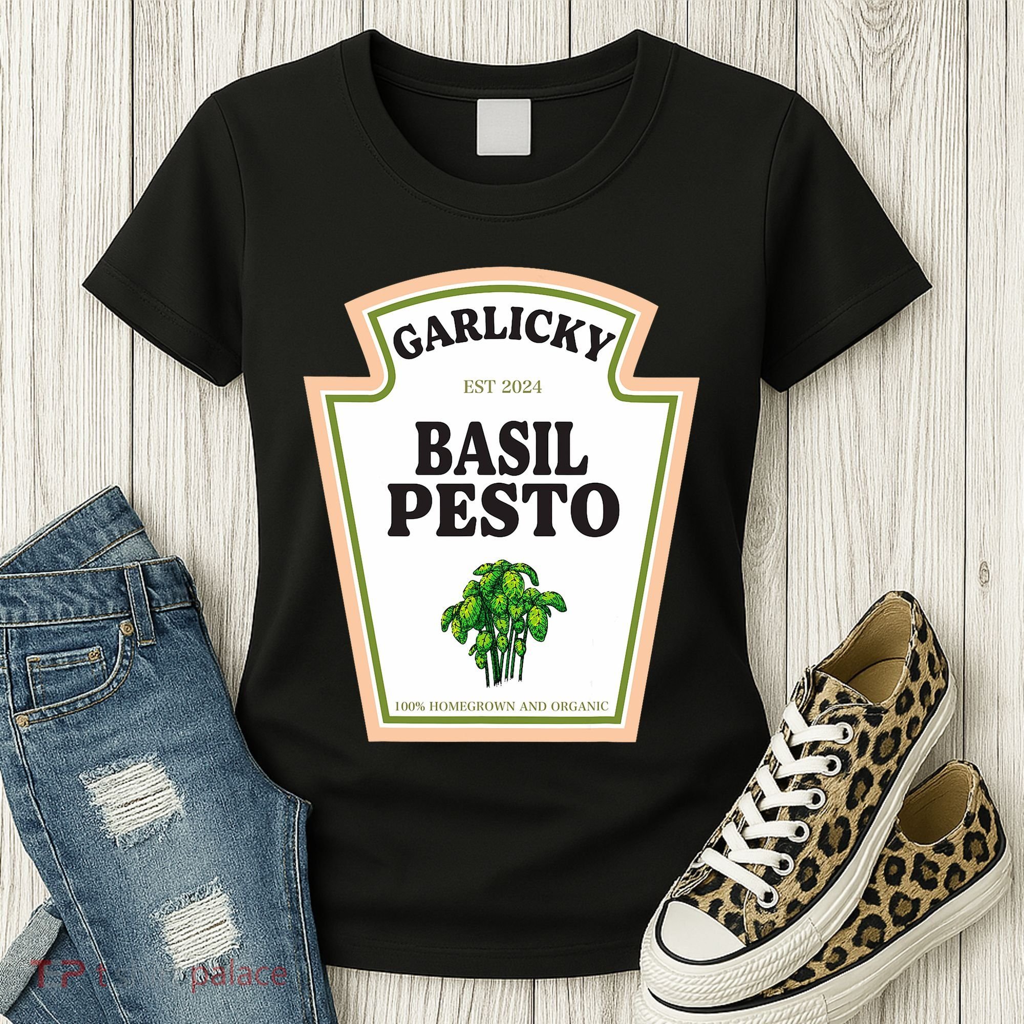 Garlicky Basil Pesto Condiment Costume Party Matching Women's T-Shirt