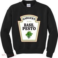 Garlicky Basil Pesto Condiment Costume Party Matching Kids Sweatshirt thumb 0