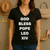 God Bless Pope Leo XIV Women's V-Neck T-Shirt thumb 3