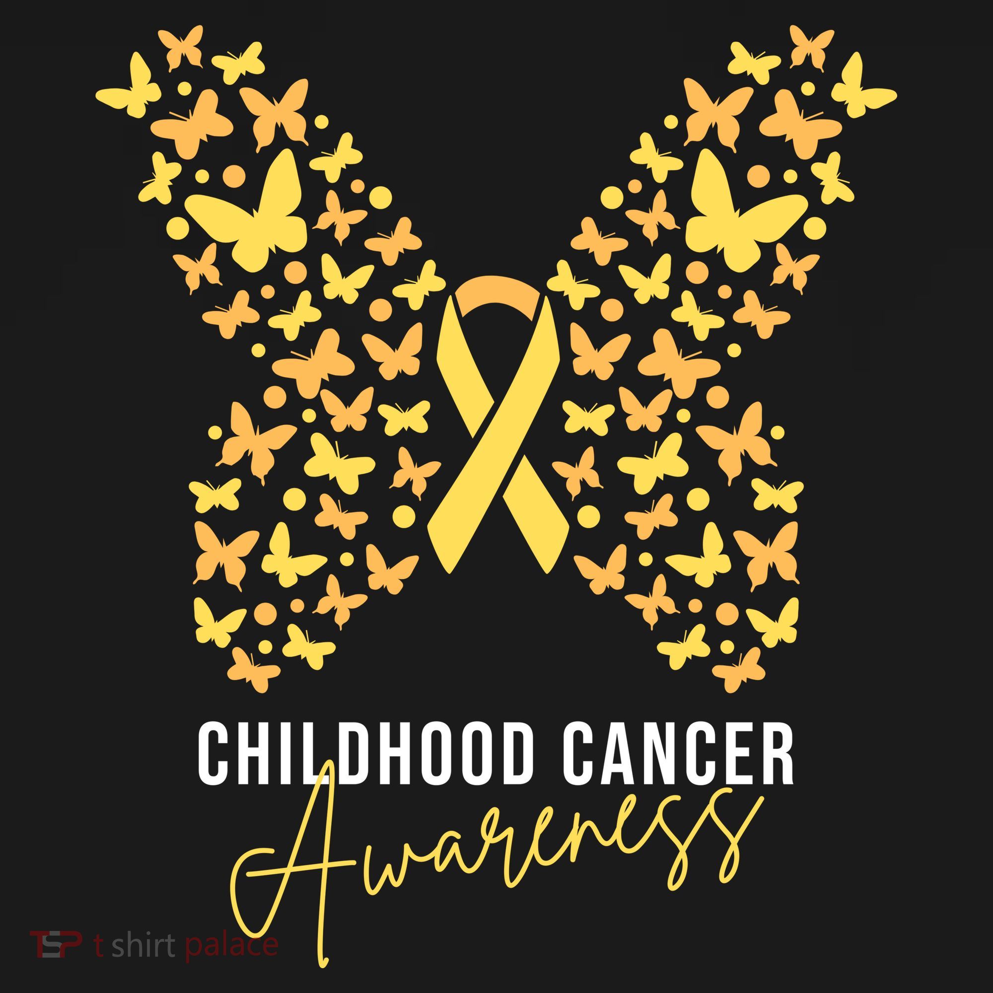 Gold Butterfly Ribbon Childhood Cancer Awareness Women's Tank Top