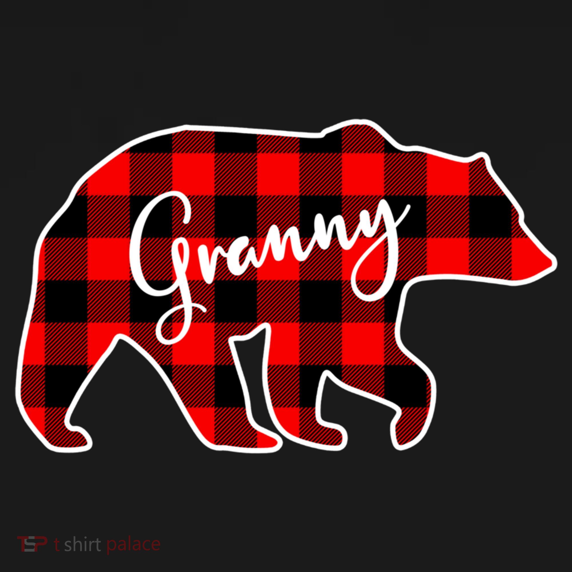 Granny Bear Red Plaid Matching Family Christmas Funny Gift Women's Hoodie