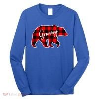 Granny Bear Red Plaid Matching Family Christmas Funny Gift Long Sleeve Shirt thumb 0