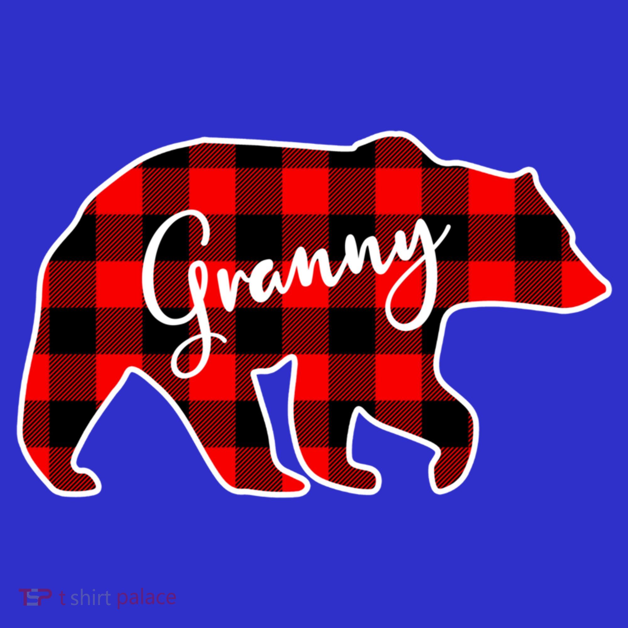 Granny Bear Red Plaid Matching Family Christmas Funny Gift Long Sleeve Shirt