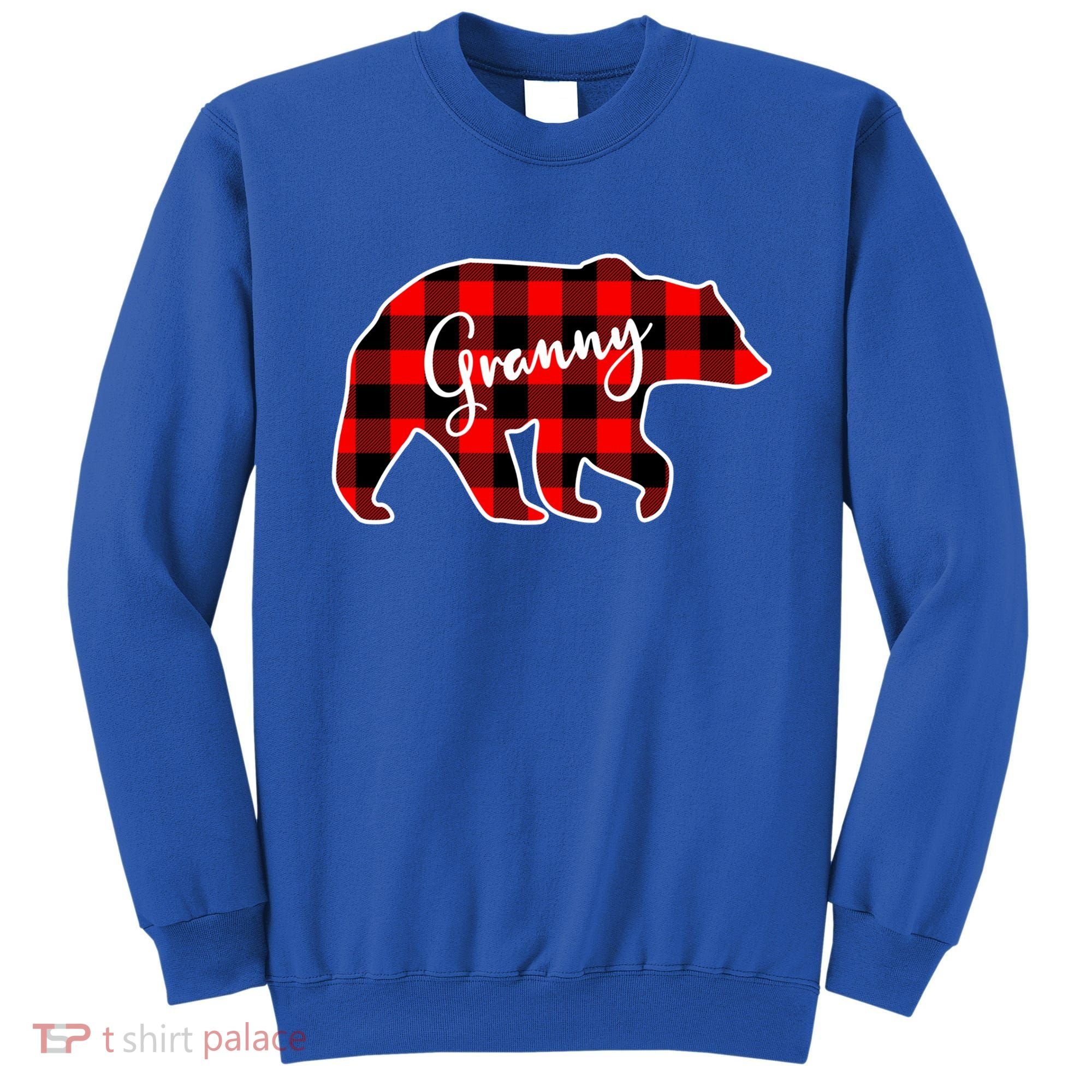 Granny Bear Red Plaid Matching Family Christmas Funny Gift Sweatshirt