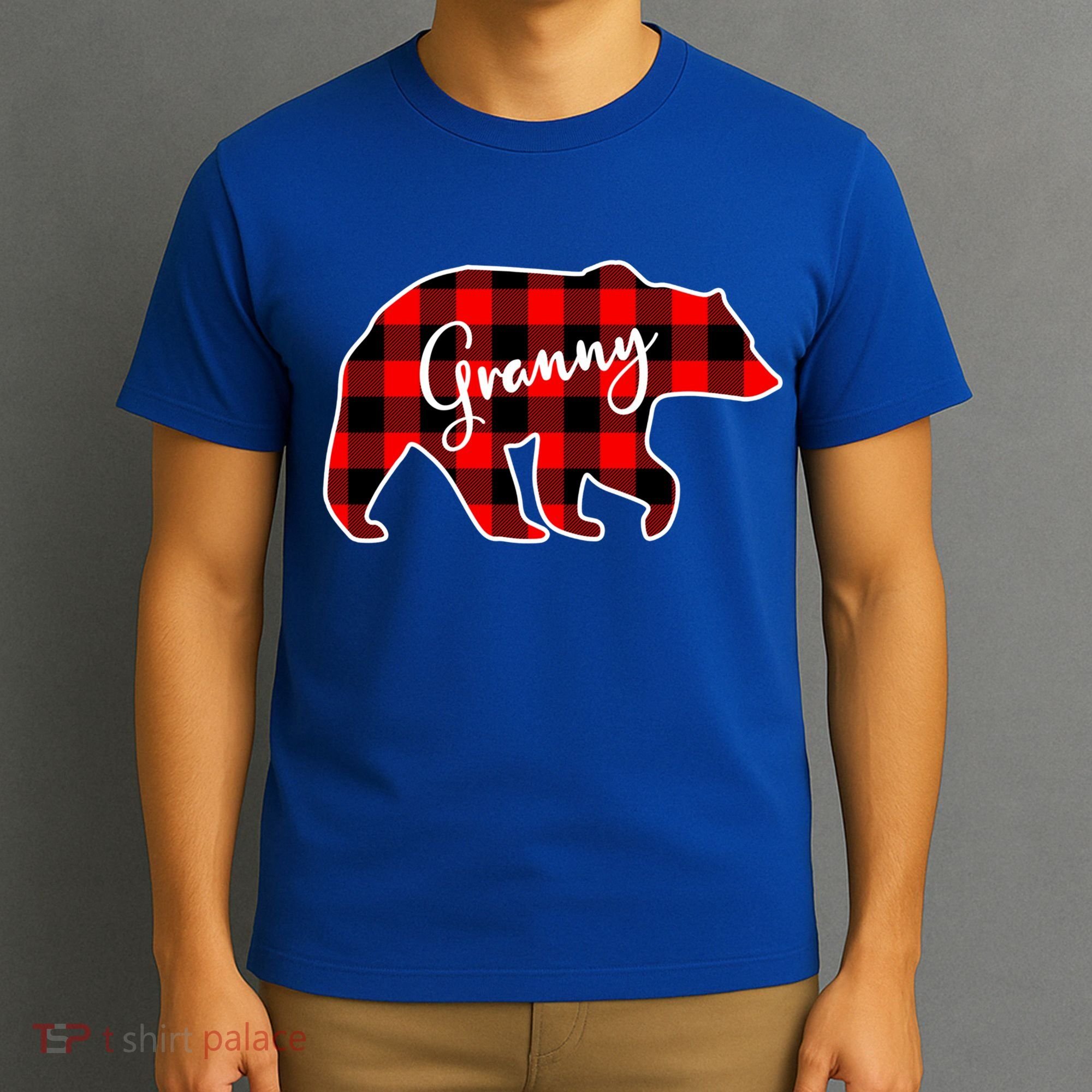 Granny Bear Red Plaid Matching Family Christmas Funny Gift T-Shirt