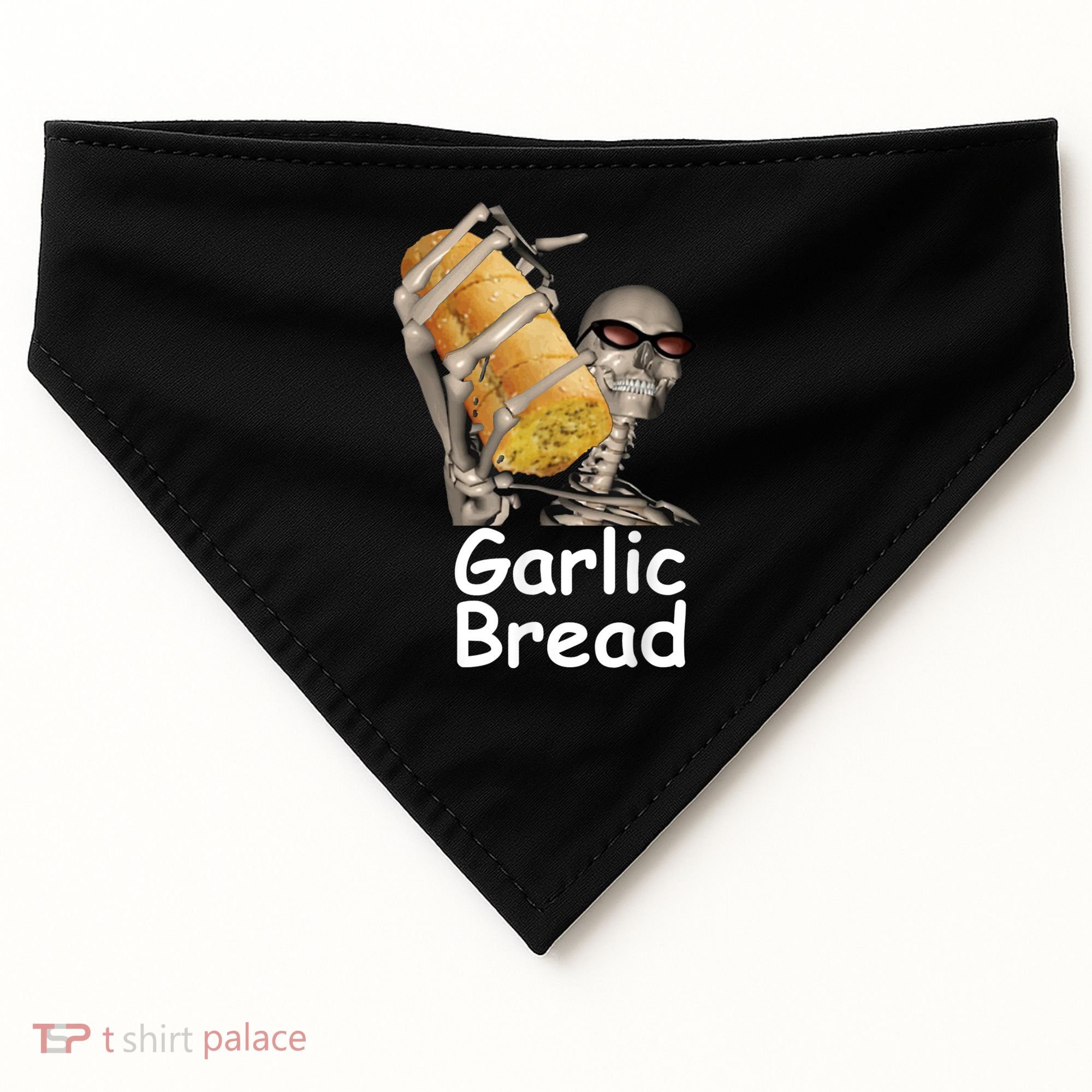 Garlic Bread Skeleton Funny Tees USA-Made Doggie Bandana
