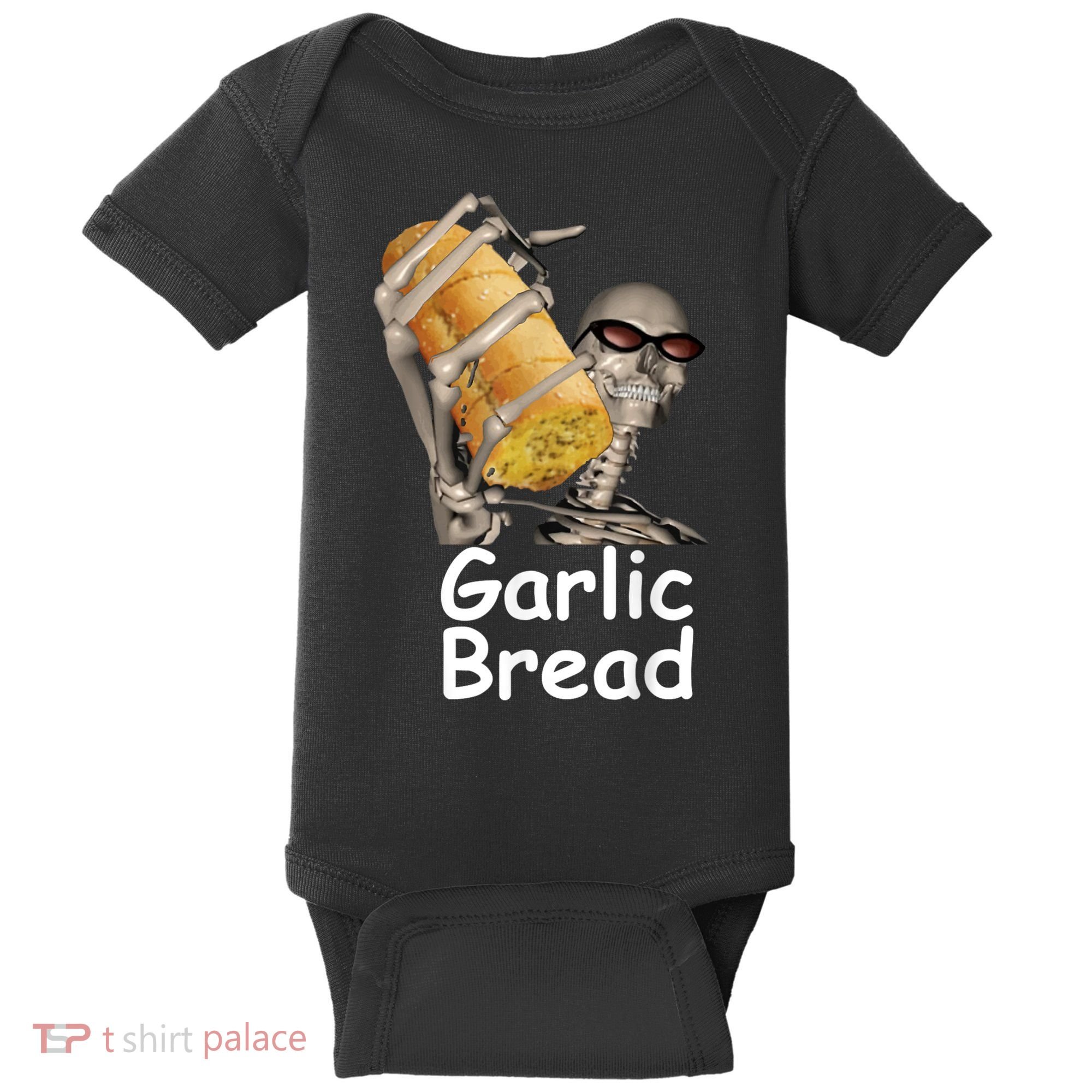 Garlic Bread Skeleton Funny Tees Baby Bodysuit