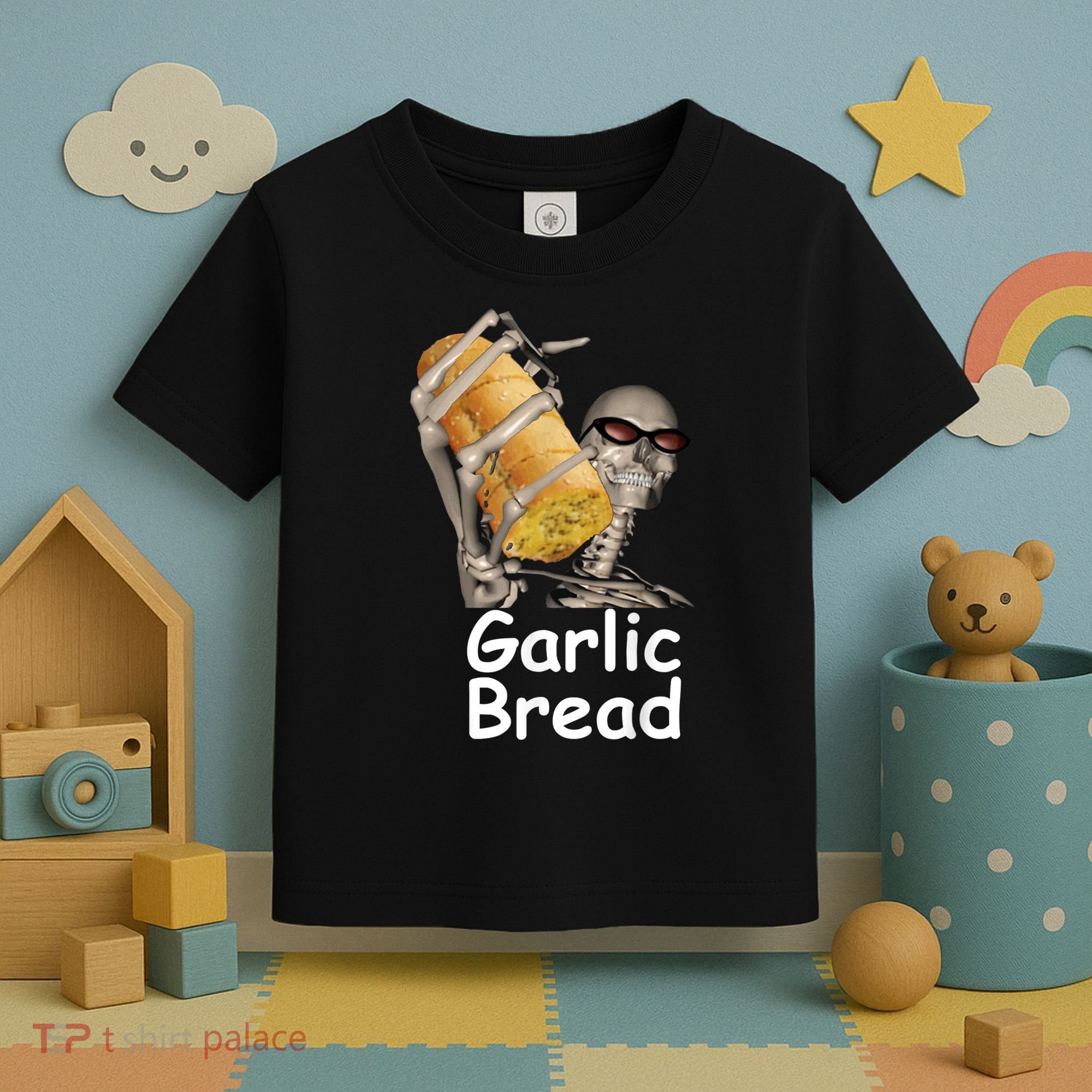 Garlic Bread Skeleton Funny Tees Toddler T-Shirt