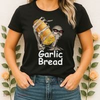 Garlic Bread Skeleton Funny Tees Women's T-Shirt thumb 2