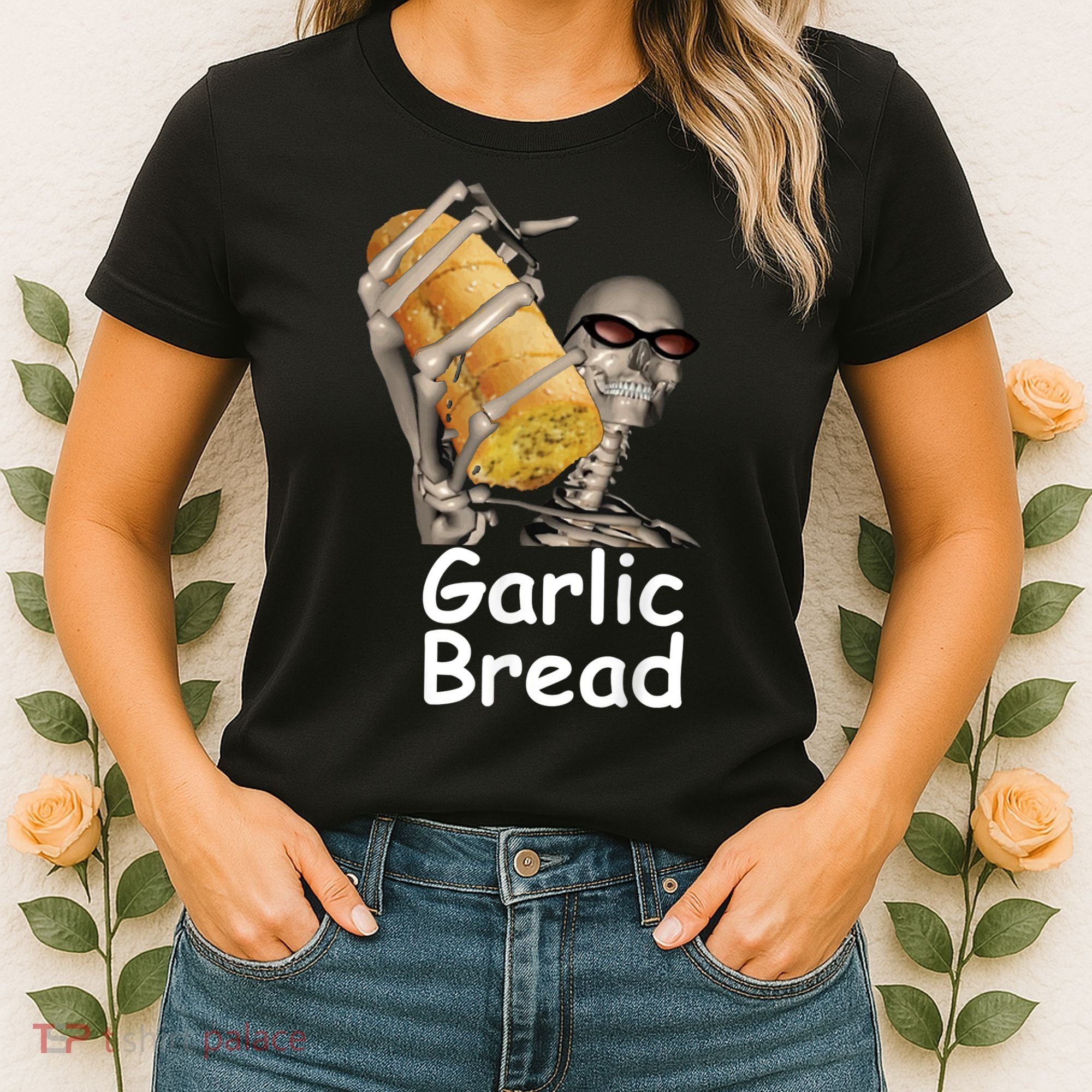 Garlic Bread Skeleton Funny Tees Women's T-Shirt