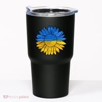 Gold & Blue Sunflower Flag Support Stand With Tumbler thumb 0