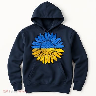 Gold & Blue Sunflower Flag Support Stand With Hoodie