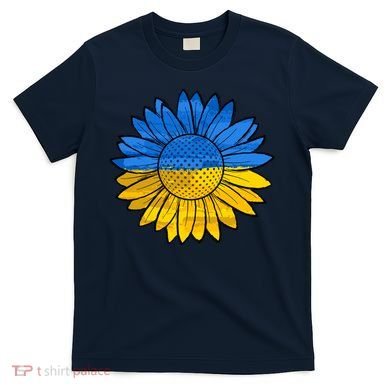 Gold & Blue Sunflower Flag Support Stand With T-Shirt