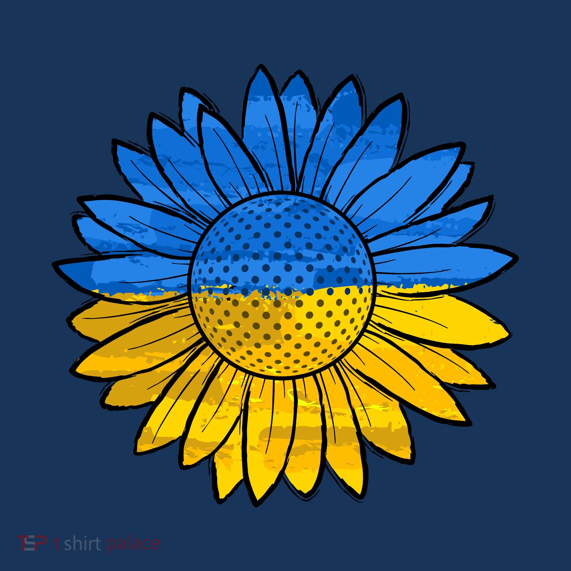 Gold & Blue Sunflower Flag Support Stand With Baby Bodysuit