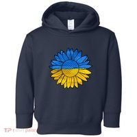 Gold & Blue Sunflower Flag Support Stand With Toddler Hoodie thumb 0
