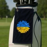 Gold & Blue Sunflower Flag Support Stand With Golf Towel thumb 2