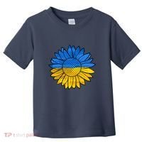 Gold & Blue Sunflower Flag Support Stand With Toddler T-Shirt thumb 0