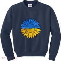 Gold & Blue Sunflower Flag Support Stand With Kids Sweatshirt thumb 0