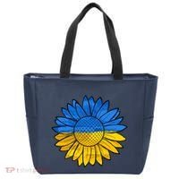 Gold & Blue Sunflower Flag Support Stand With Tote Bag thumb 0