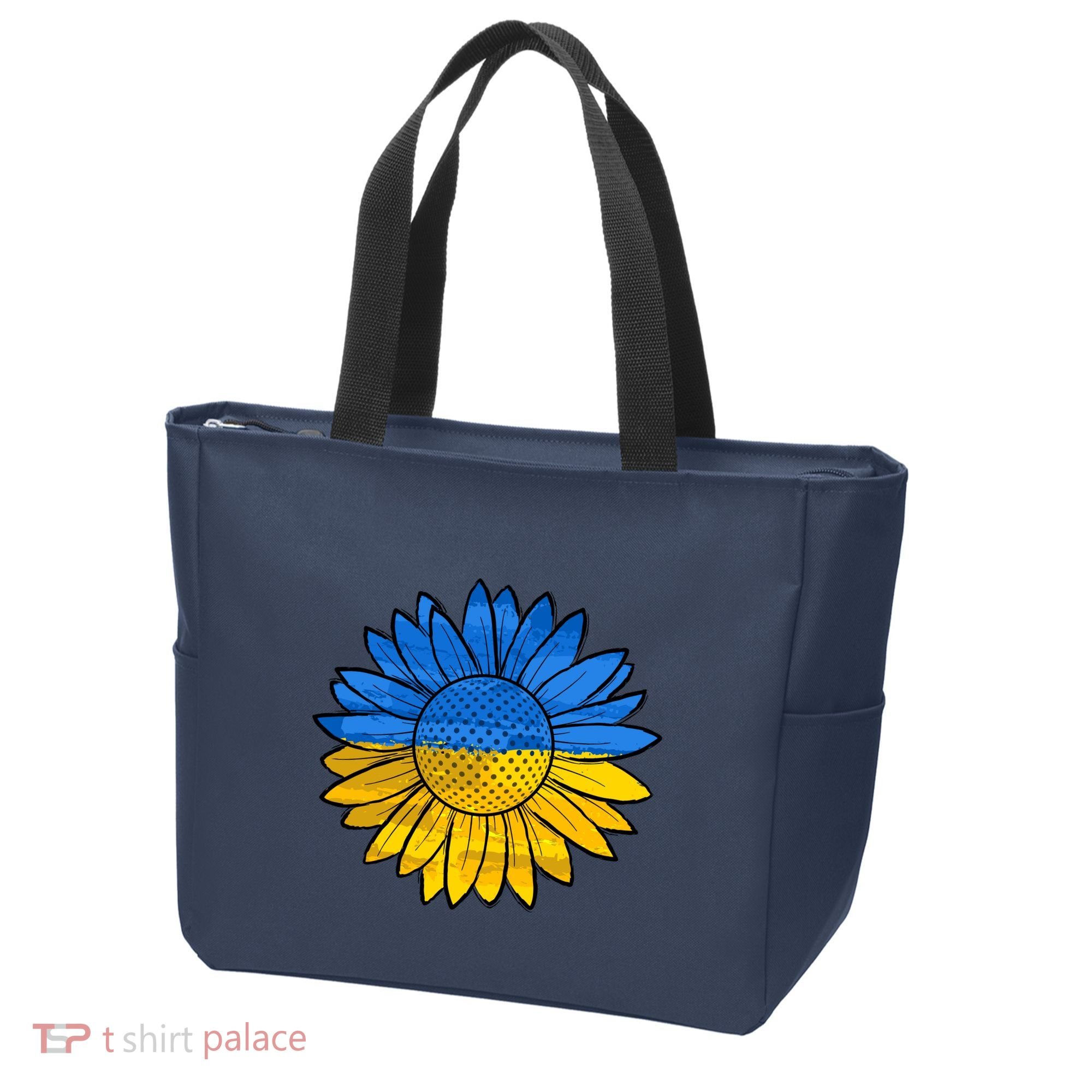 Gold & Blue Sunflower Flag Support Stand With Tote Bag