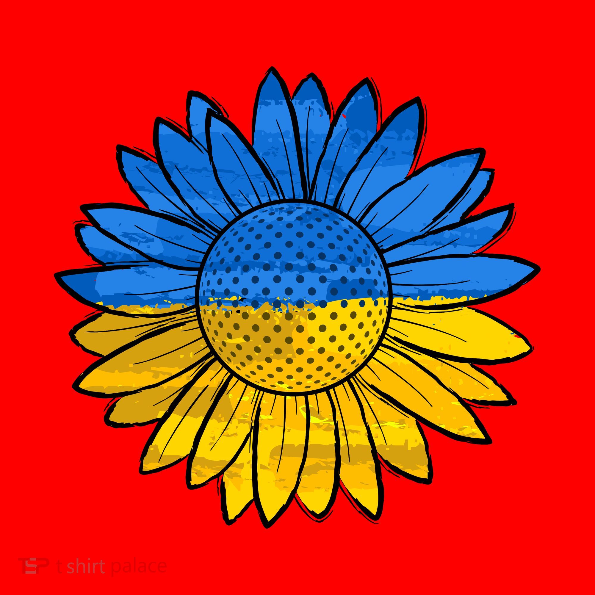 Gold & Blue Sunflower Flag Support Stand With Santa Hat