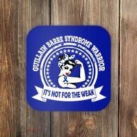 Guillain Barre Syndrome Warrior Gift Blue Ribbon Awareness Gift Coaster thumb 0