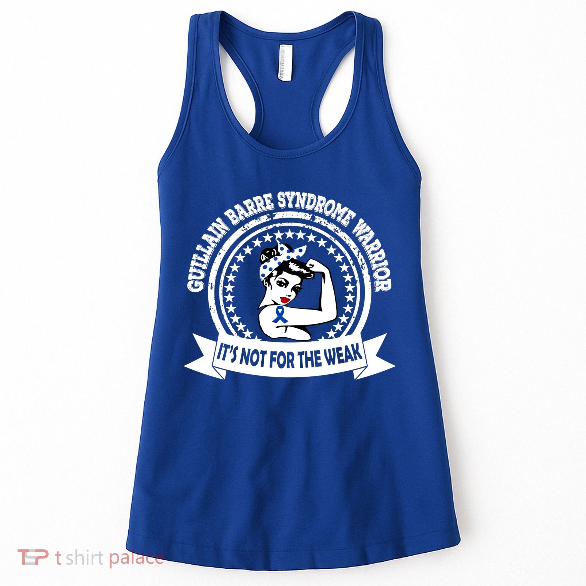 Guillain Barre Syndrome Warrior Gift Blue Ribbon Awareness Gift Women's Tank Top