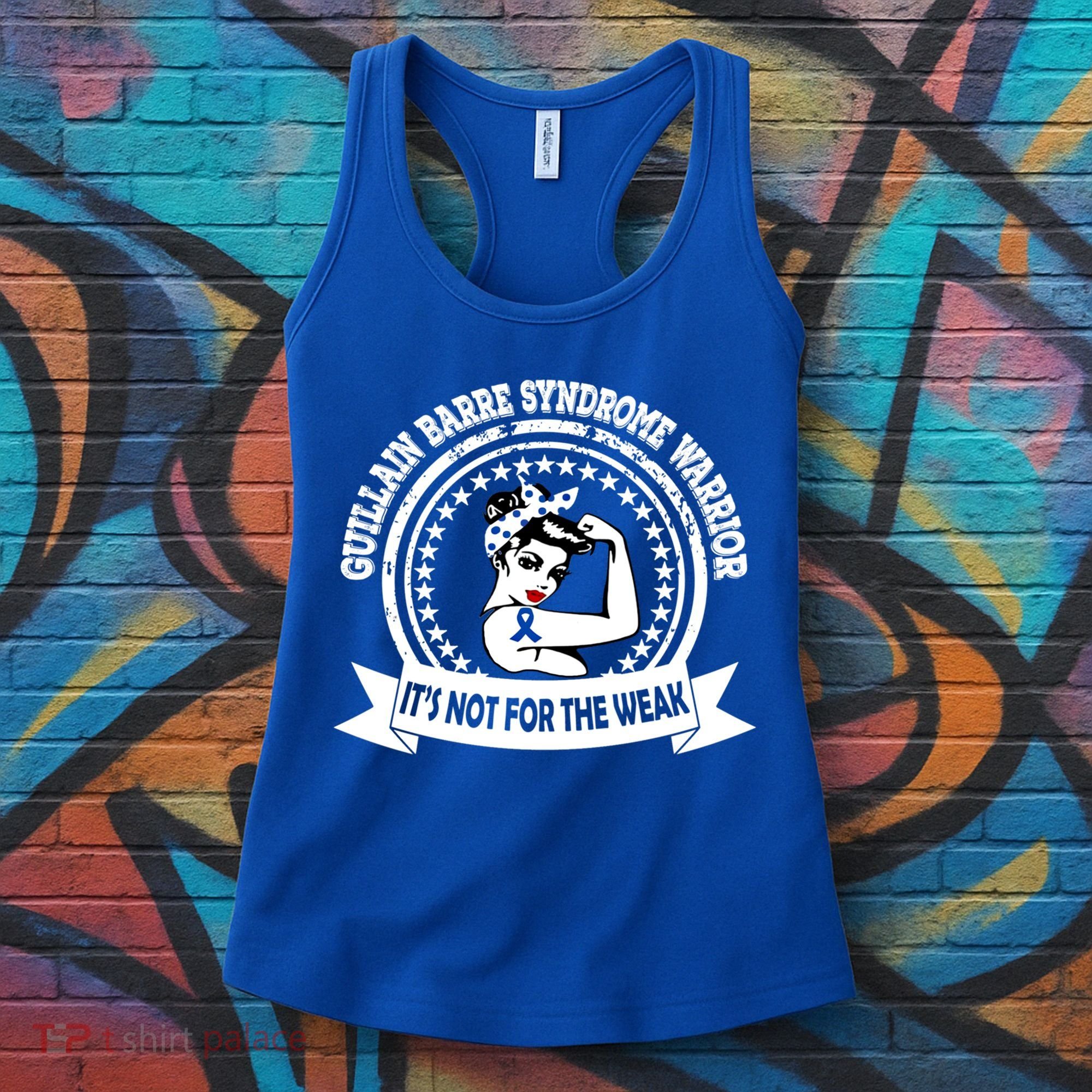 Guillain Barre Syndrome Warrior Gift Blue Ribbon Awareness Gift Women's Tank Top