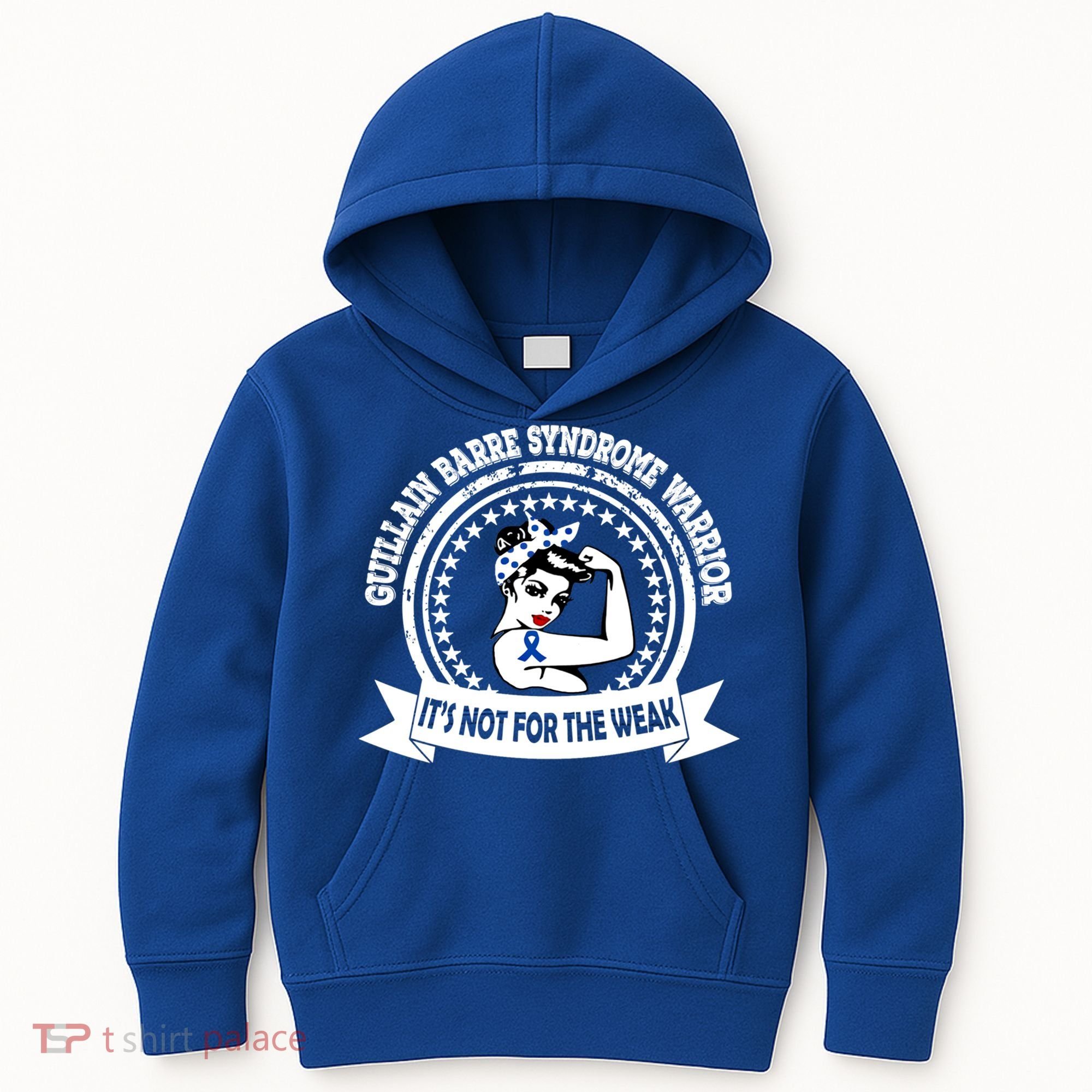 Guillain Barre Syndrome Warrior Gift Blue Ribbon Awareness Gift Kids Hoodie
