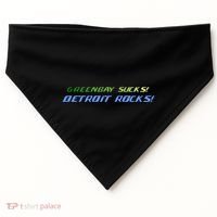 Green Bay Sucks Detroit Rocks USA-Made Doggie Bandana thumb 0