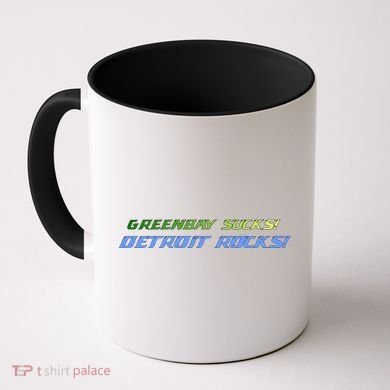 Green Bay Sucks Detroit Rocks Coffee Mug