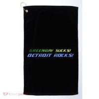 Green Bay Sucks Detroit Rocks Golf Towel thumb 0
