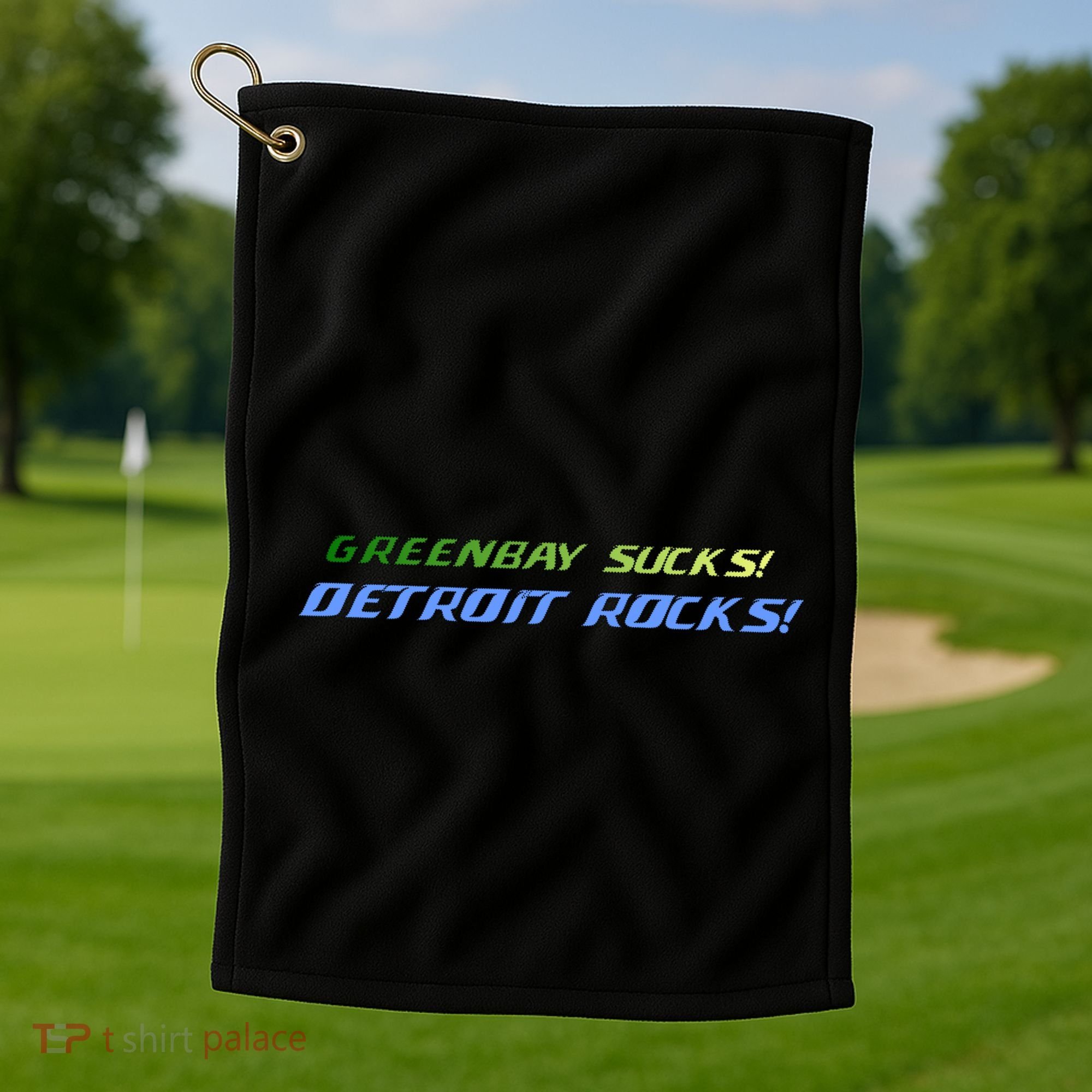 Green Bay Sucks Detroit Rocks Golf Towel