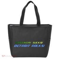 Green Bay Sucks Detroit Rocks Tote Bag thumb 0
